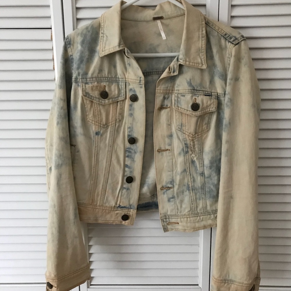 Free people distressed Jean jacket